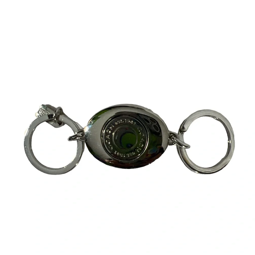 Coach Signature Valet Interlocking 2 in 1 Logo Silver Keychain PD2-20 - Picture 3 of 4